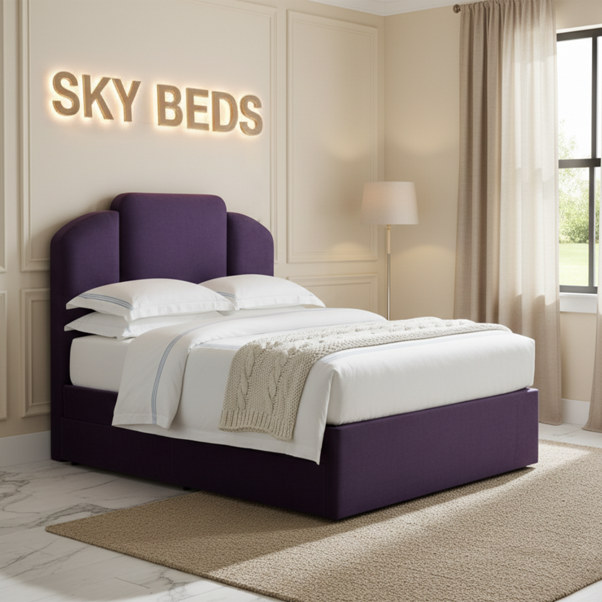 Castor Divan Ottoman Bed Frame with Stylish Headboard