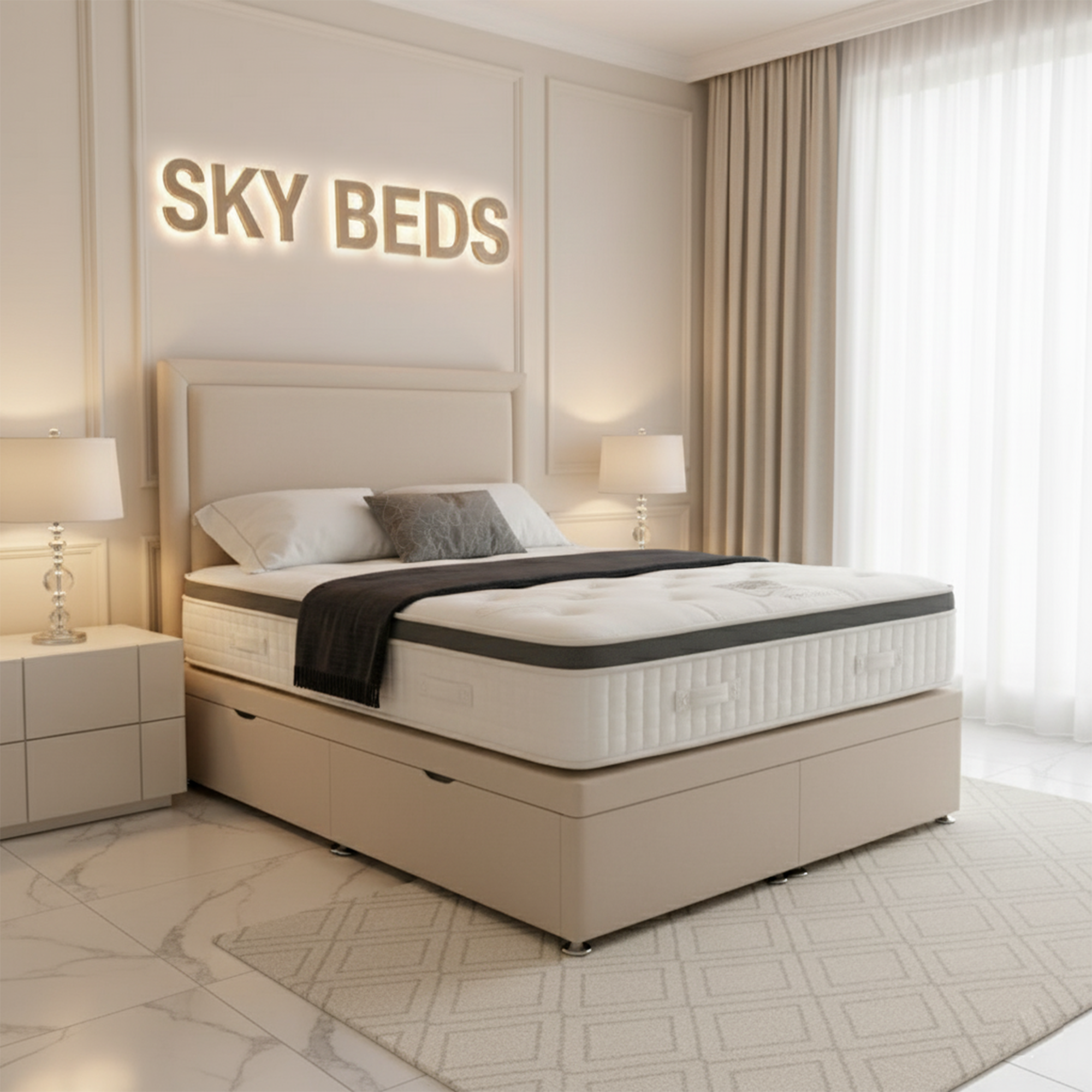 Fusion Divan Ottoman Bed With Side Lift Up Storage