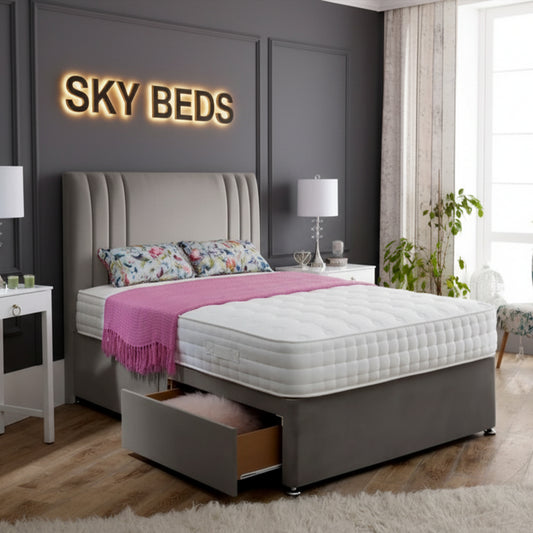 Timothy Divan Ottoman Bed in Plush Velvet Fabric