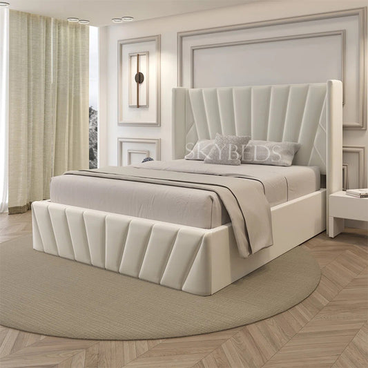 Jasper Wingback Gas Lift Ottoman Bed Frame
