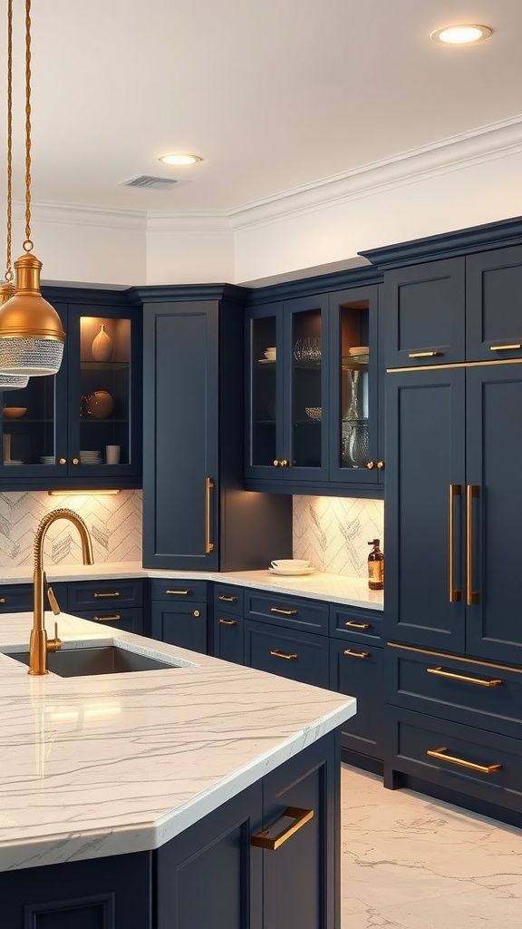 The Harrogate Gold Bar Modern Kitchen Bespoke