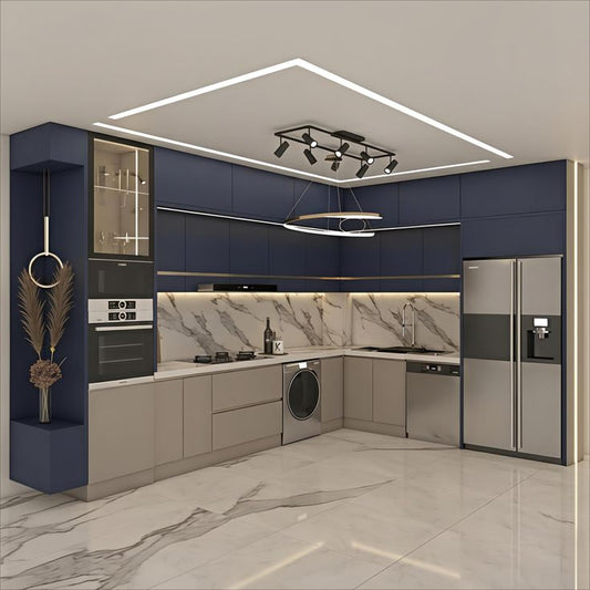 Clarion Modern Kitchen With Integrated Appliance Wall Bespoke