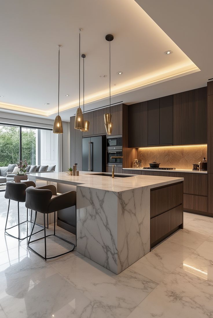 Elementa Modern Kitchen With Rich Dark Wood Cabinetry Bespoke