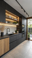 EmberLine Modern Kitchen With Contemporary Lighting Bespoke