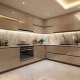 Helix Modern Kitchen With Luxurious Marble-Effect Bespoke
