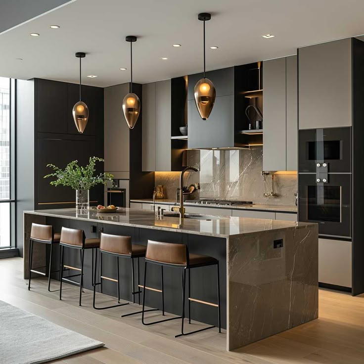 Maven Modern Kitchen With Under-Cabinet LED Strips Bespoke