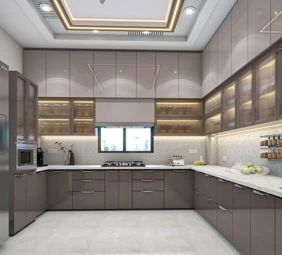 Onyx Modern Kitchen With Fancy Upper Cabinetry Bespoke