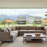 Lancaster Lounge L-Shaped Modern Sofa In Plush Velvet Fabric