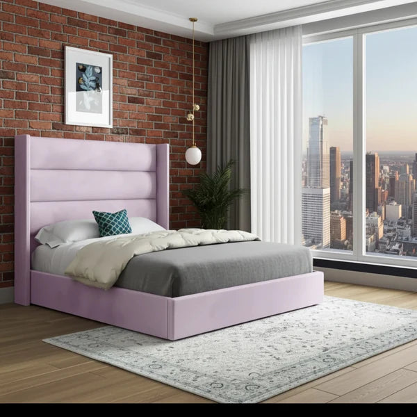 Tampa Winged Bed Frame With Horizontal Panel Headboard