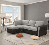 The Lumiere Chaise Modern L-Shaped Sofa In Plush Velvet Fabric