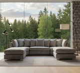 Astoria U-Shaped Sofa In Plush Velvet Fabric