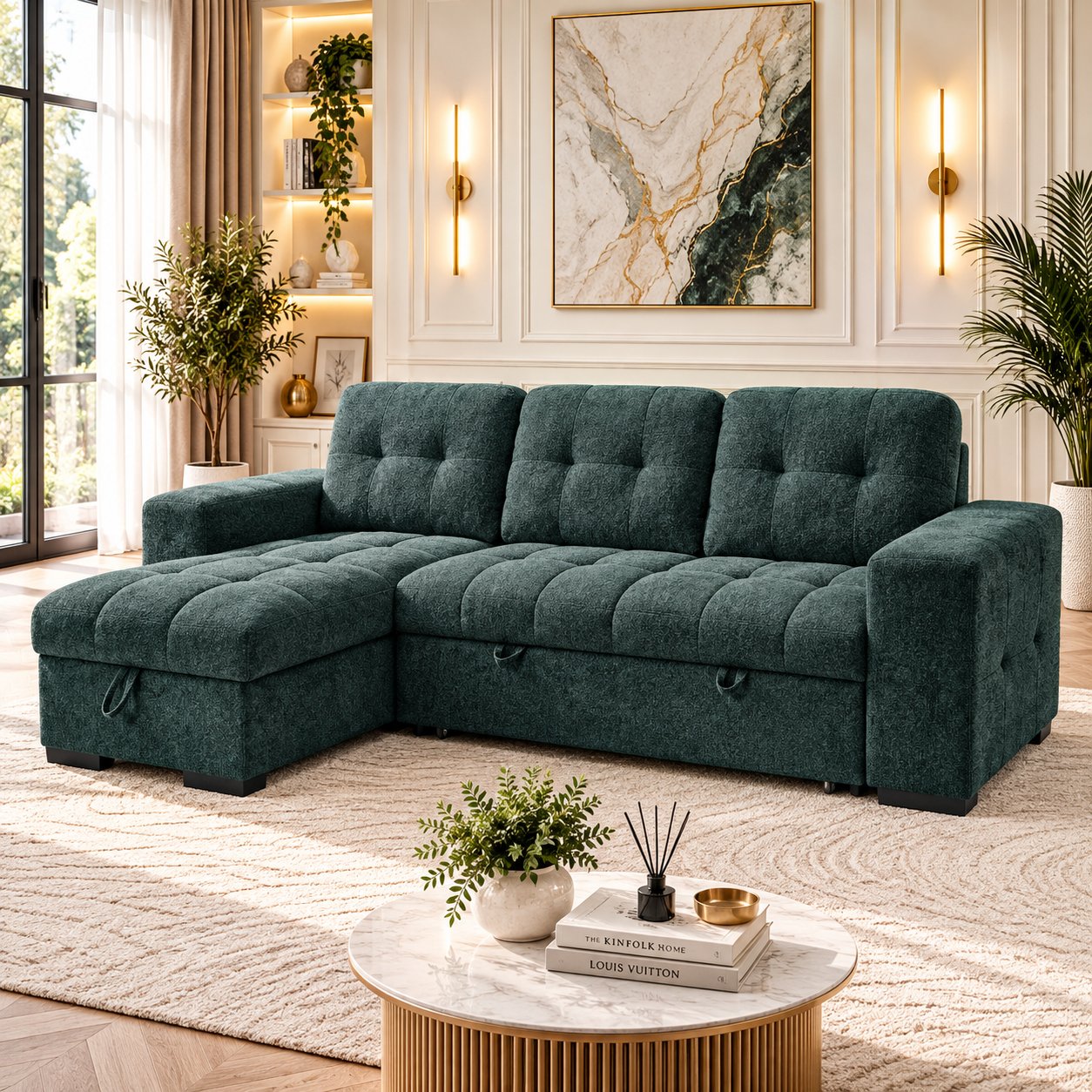 Palermo Universal Corner Sofabed In Teal