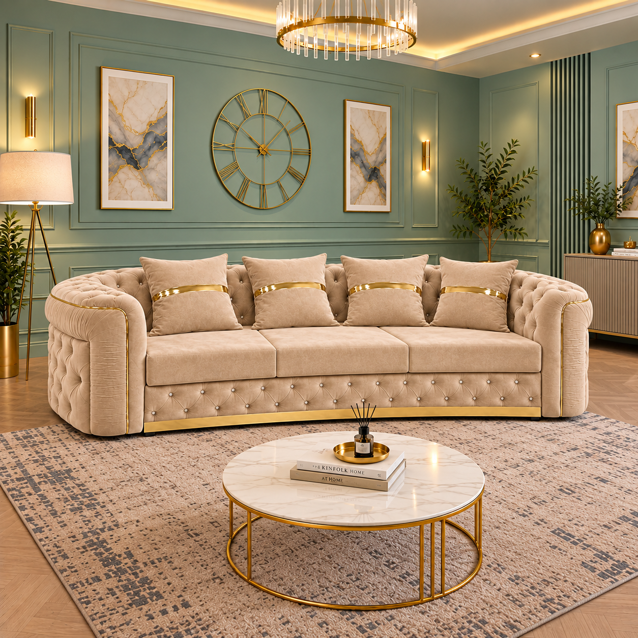 Toronto Luxury Sofa Sets In Plush Velvet Fabric