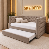 Brustol Upholstered Guest Room Single Trundle Sofabed