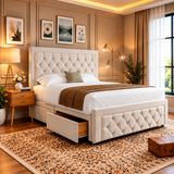 Elara Diamond Tufted Divan Storage Bed Frame