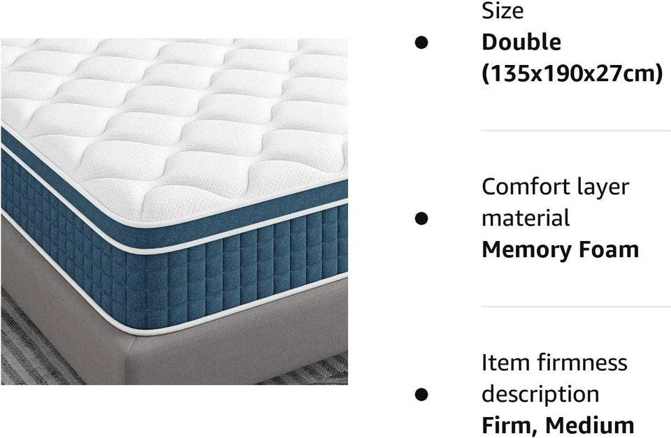LUXURY ORTHOPAEDIC POCKET 4000 SPRUNG MATTRESS 3FT 4FT6 5FT KING SIZE