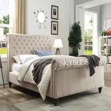 Roman Chesterfield Sleigh Bed Frame