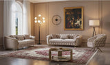 The Kindred Rise Sofa Set Chesterfield Style In Plush Velvet Fabric