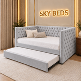 Brustol Upholstered Guest Room Single Trundle Sofabed