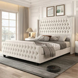 Sultan wingback Cream Chesterfield Bed Frame