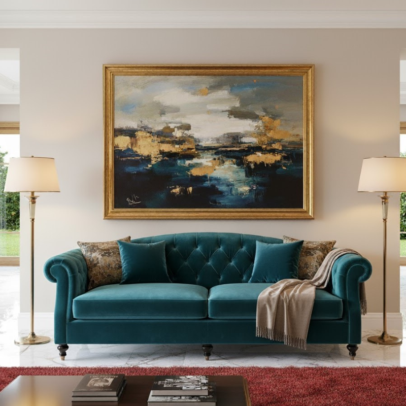 Merino 3 Seater Luxury Sofa In Teal Plush Velvet Fabric
