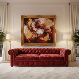 Panne 3 Seater Lounge Luxury Sofa In Maroon Plush Velvet Fabric