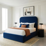 Hawai Upholstered Bed Frame In Boucle Fabric With Curved Headboard