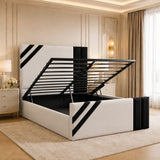 Bishop Art Deco Bed Frame with Black Strips