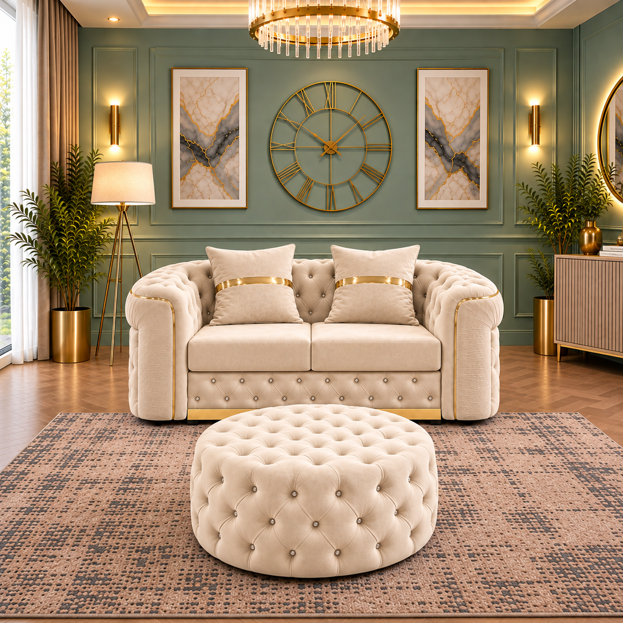 Toronto Luxury Sofa Sets In Plush Velvet Fabric