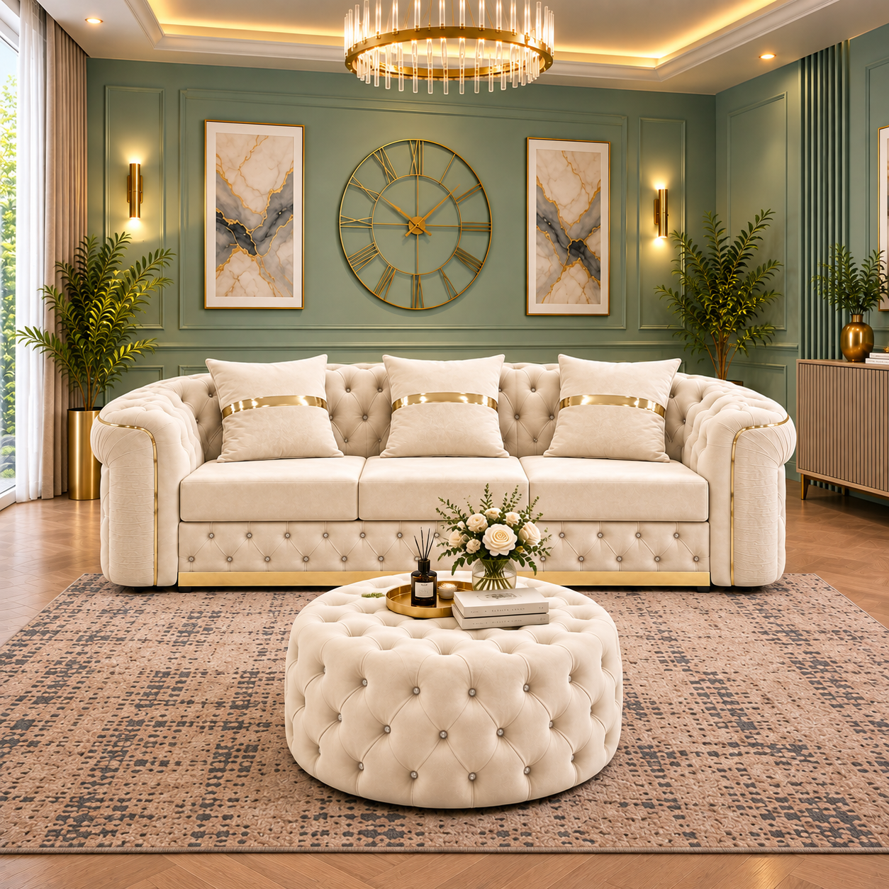 Toronto Luxury Sofa Sets In Plush Velvet Fabric