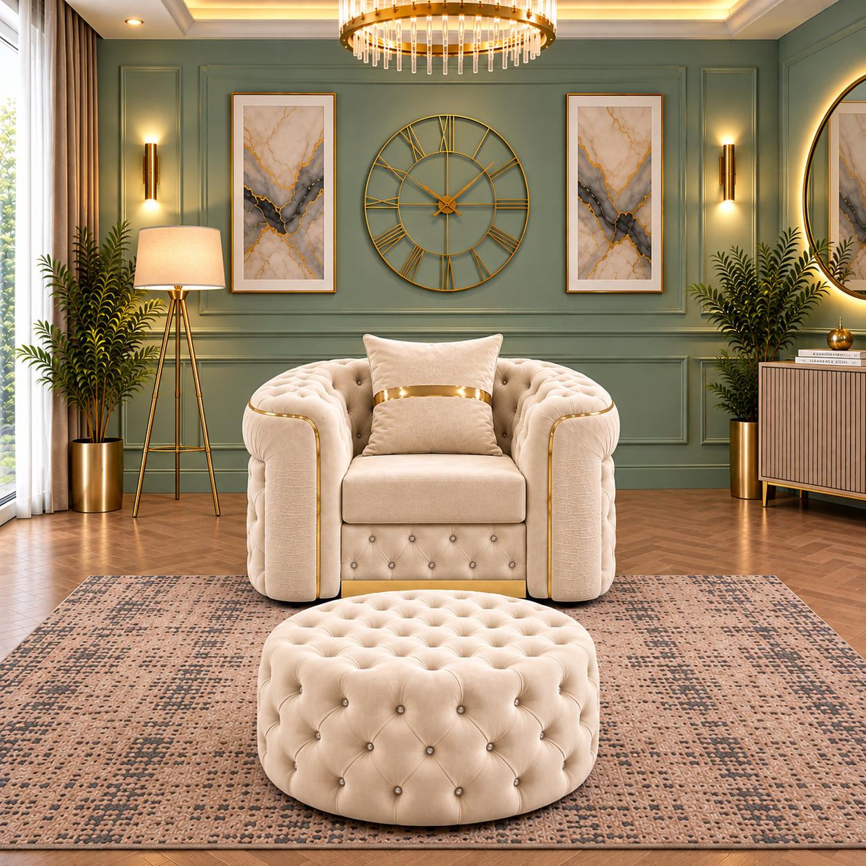 Toronto Luxury Sofa Sets In Plush Velvet Fabric