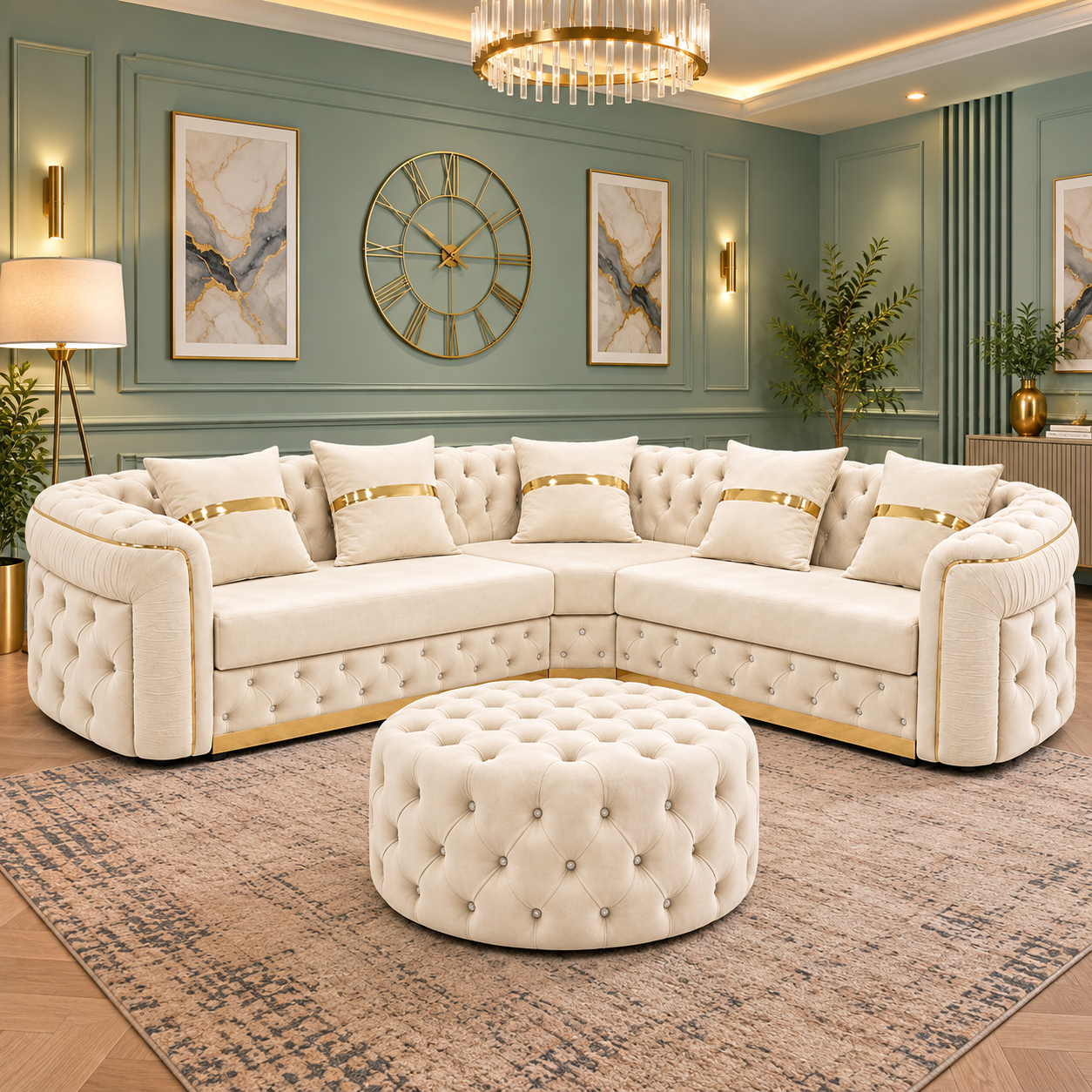 Toronto Luxury Sofa Sets In Plush Velvet Fabric