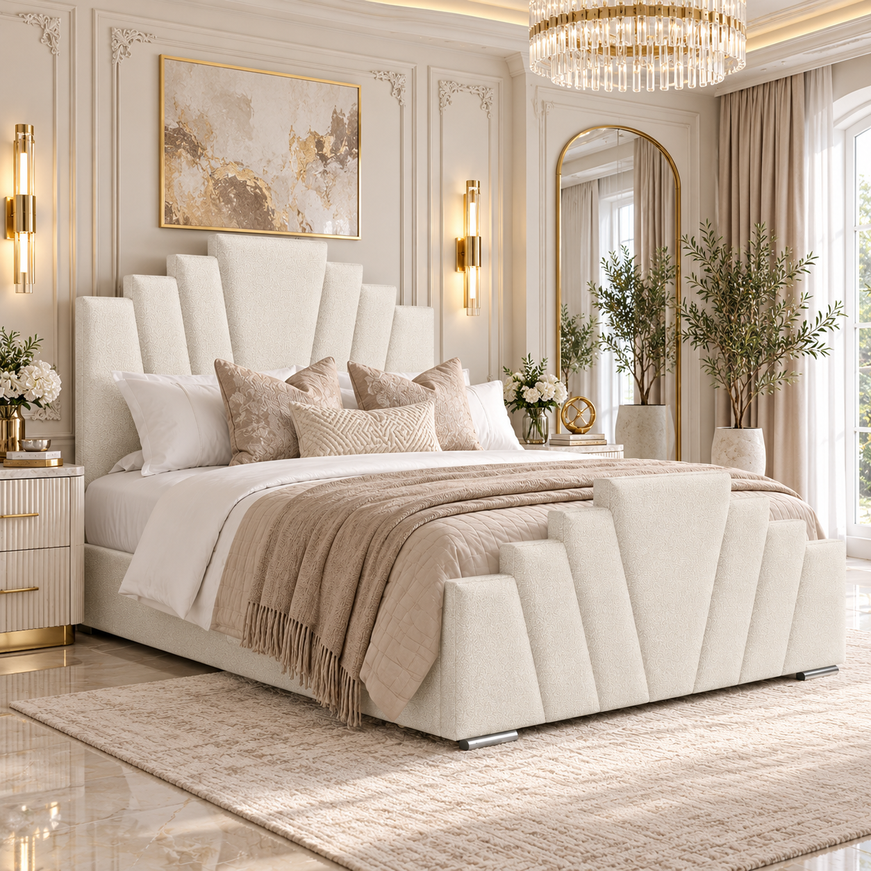 Versailles Art Deco Fan Panel Bed Frame
