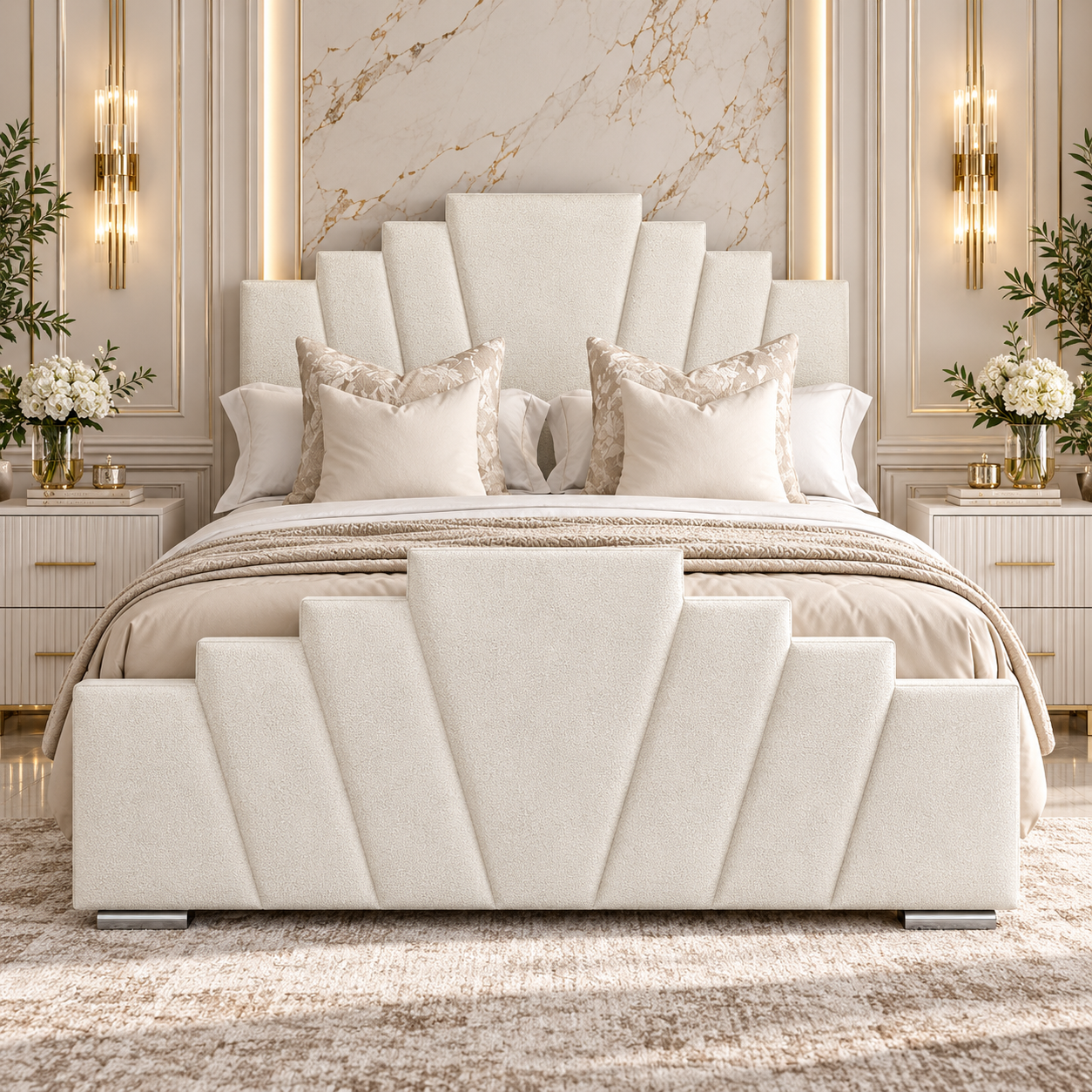 Versailles Art Deco Fan Panel Bed Frame