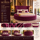 Rosavelle Chesterfield Luxury Majestic Round Velvet Statement Bed Frame