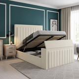 Rumi Panel TV Bed Frame in Plush Velvet Fabric