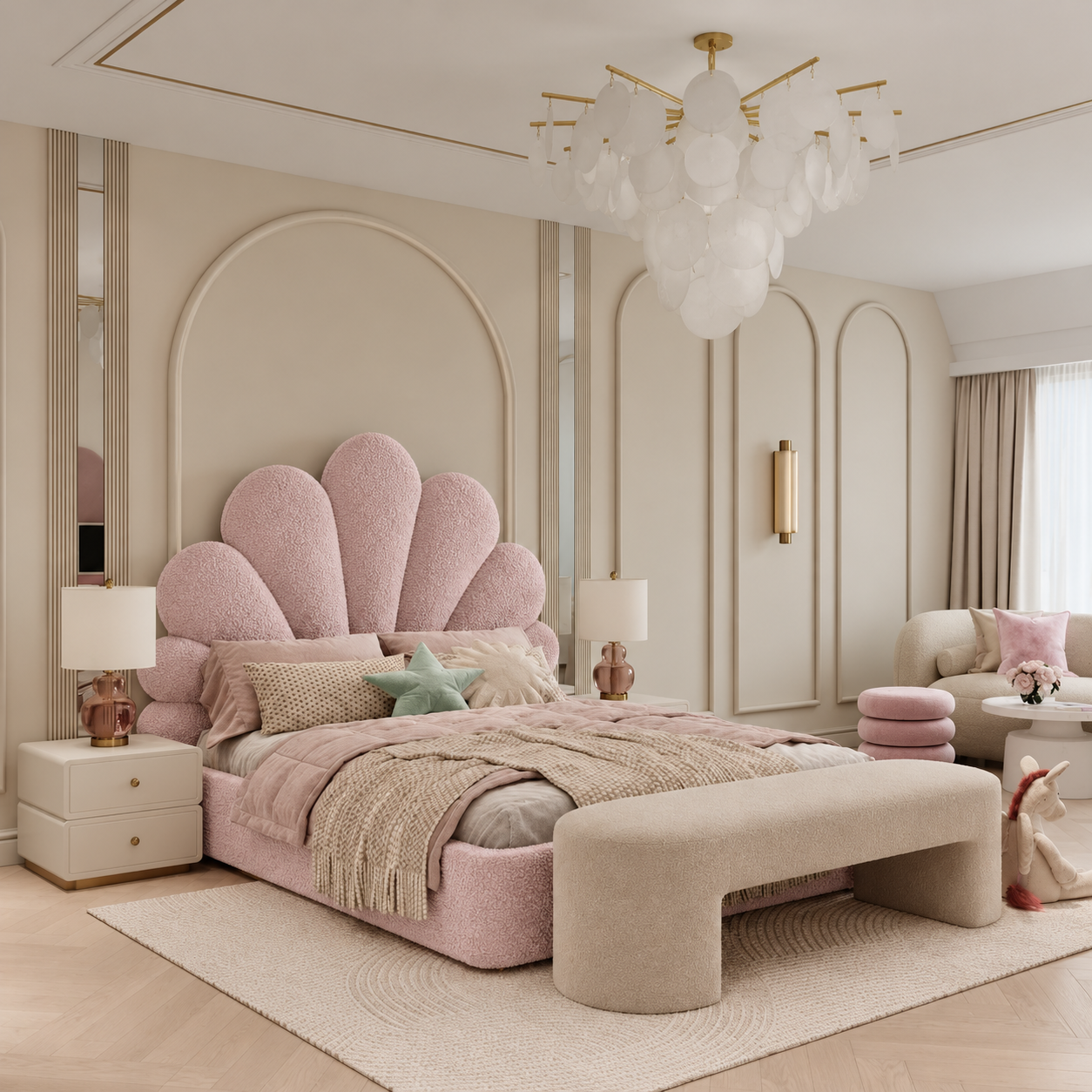 Daphne Kids Bed Frame In Boucle Fabric