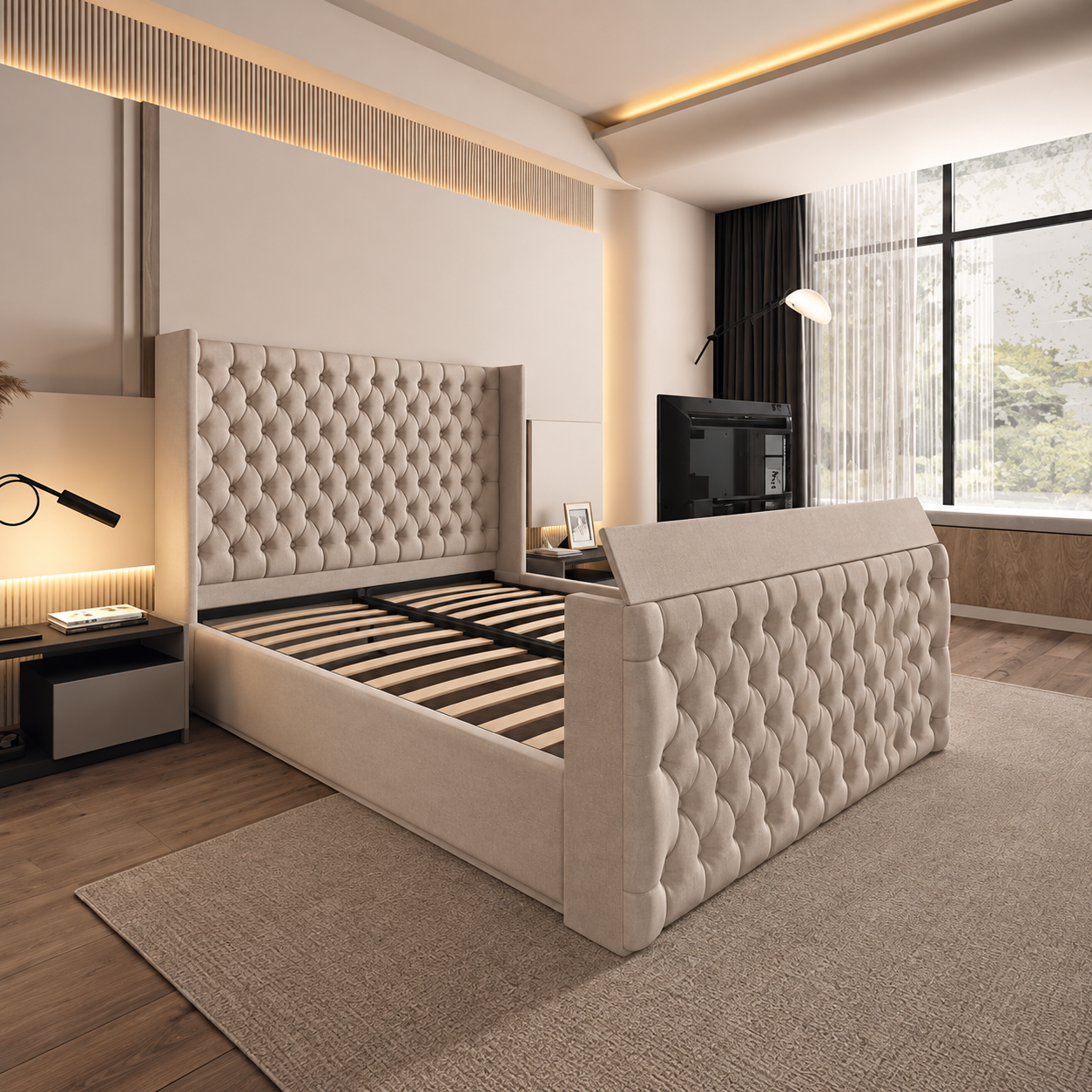 Zenith Winged Chesterfield TV Bed Frame