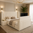 Amal TV Bed Frame With Wide Headboard