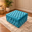 Handmade Chesterfield Extra Strong Upholstered Coffee Table & Footstool