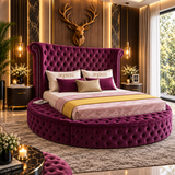 Rosavelle Chesterfield Luxury Majestic Round Velvet Statement Bed Frame