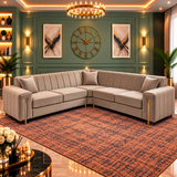 The Luxe Stitch Corner Sofa In Plush Velvet Fabic