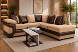Amara Corner Sofa Jumbo Cord Suite Set With Footstool Left & Right Hand Chaise