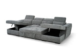Alaya U Shape Corner Sofa Bed in Grey