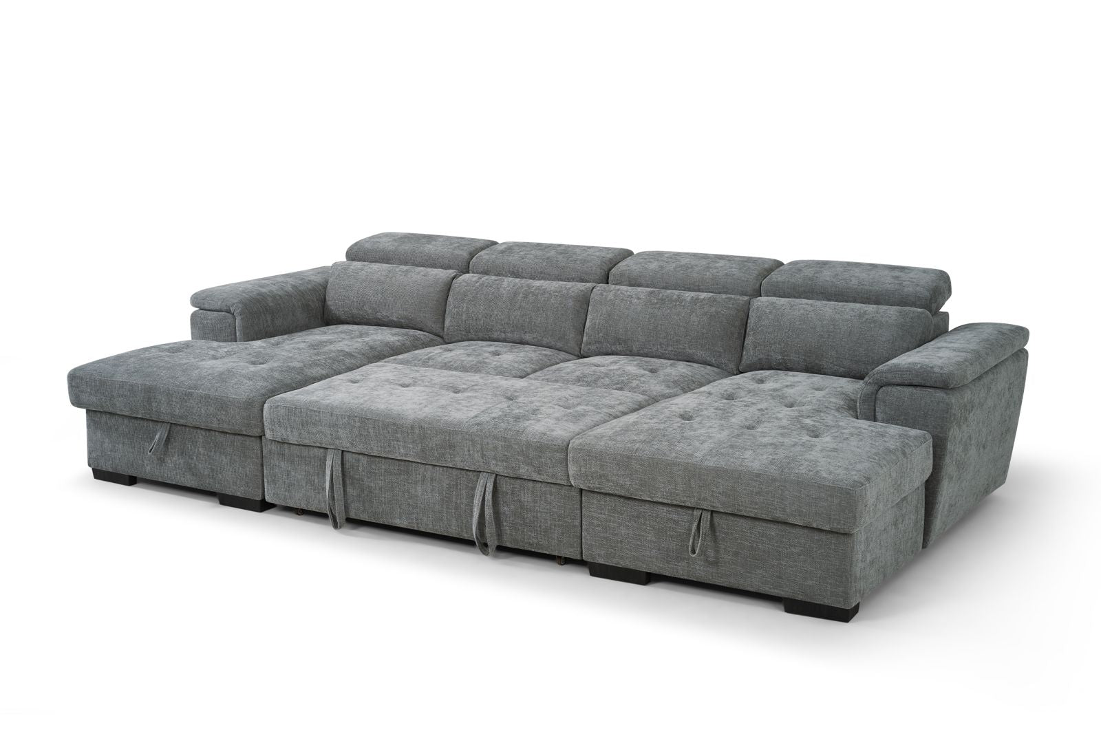 Alaya U Shape Corner Sofa Bed in Grey