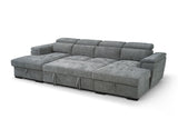Alaya U Shape Corner Sofa Bed in Grey