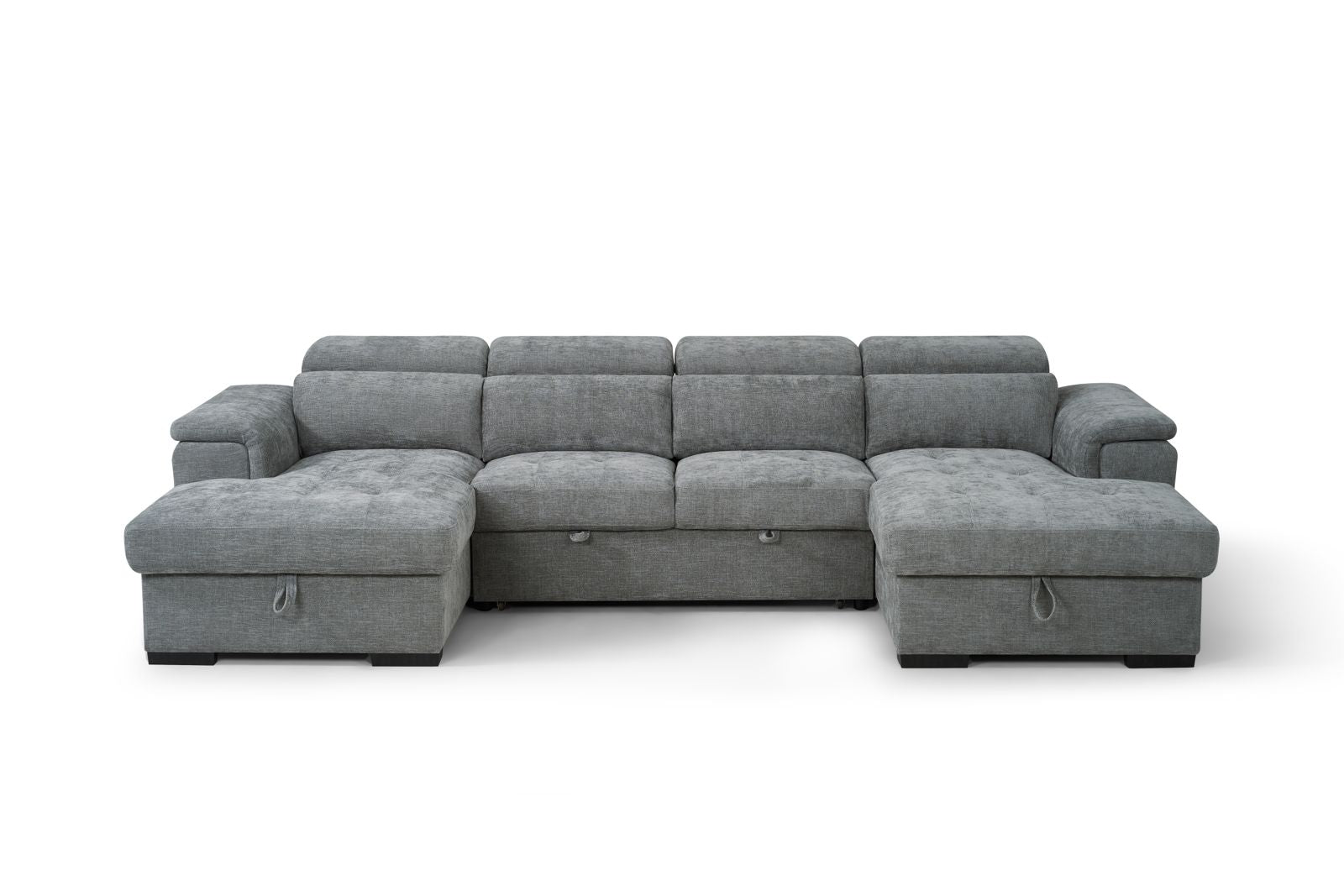 Alaya U Shape Corner Sofa Bed in Grey
