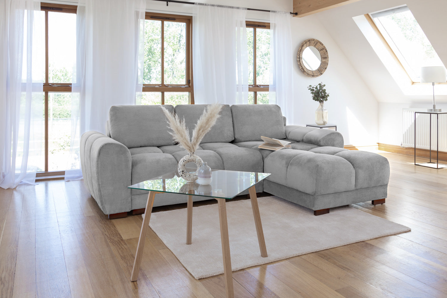 Azzuro Universal Corner Sofabed in Grey