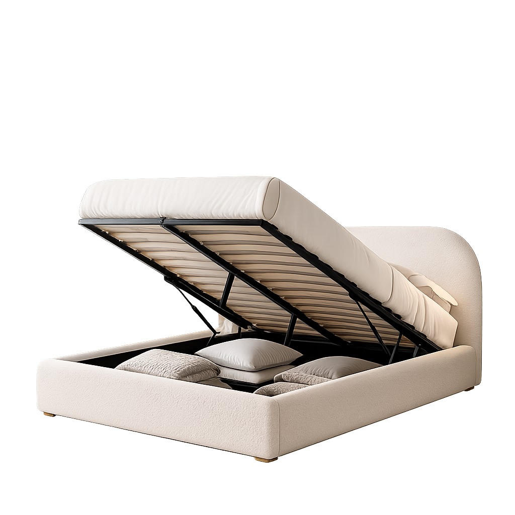 Corpus Oval Upholstered Bed Frame With Curved Headboard