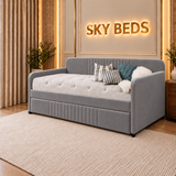 Phillips Upholstered Guest Room Single Trundle Sofabed